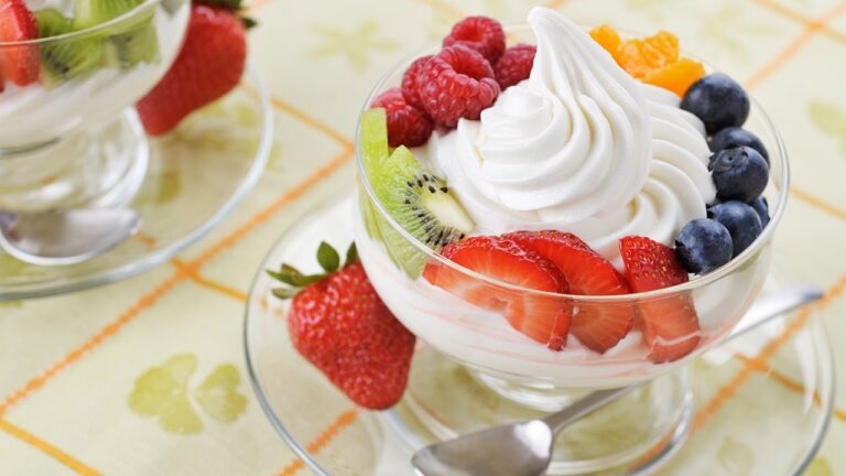 Gesunde gefrorene Dessertoptionen mit weniger Zucker