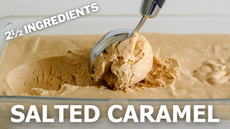 Verf&uuml;hrerisches Rezept f&uuml;r gesalzenen Karamell-Eiscremesauce