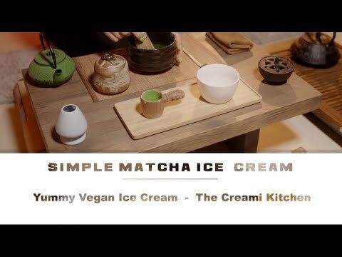 Befriedigende vegane Matcha-Eiscreme-Leckereien