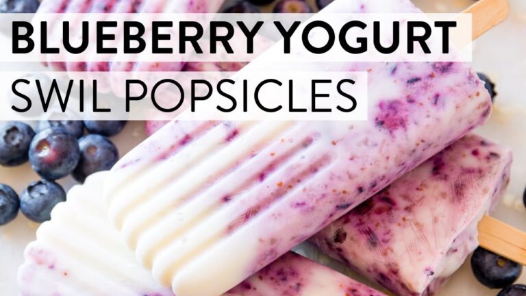 Leckere Blaubeer-Swirl-Eiscreme-Pops